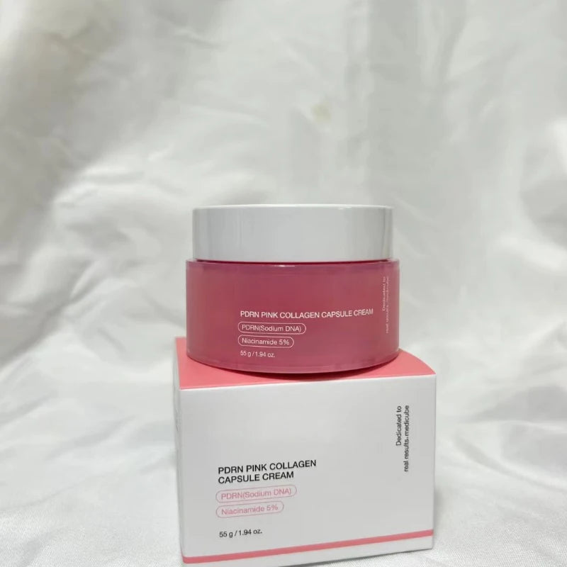 Pink Collagen PDRN Capsule Cream - Anti-Aging Niacinamide Face Moisturizer