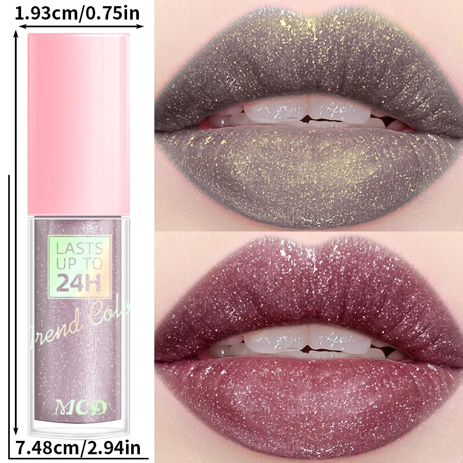 Glitter Lip Gloss Set - 18 Shades Waterproof Long Lasting Shimmer Lipstick