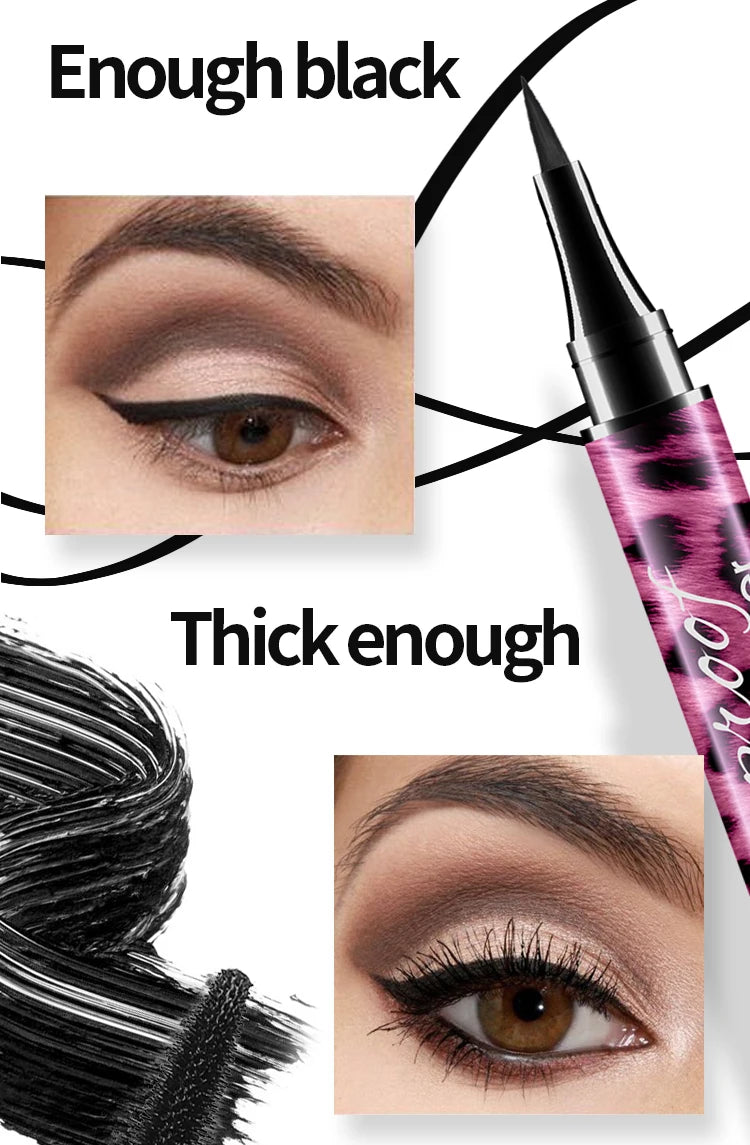 3-in-1 Eye Makeup Set - Waterproof Mascara Eyeliner Eyebrow Pencil Kit