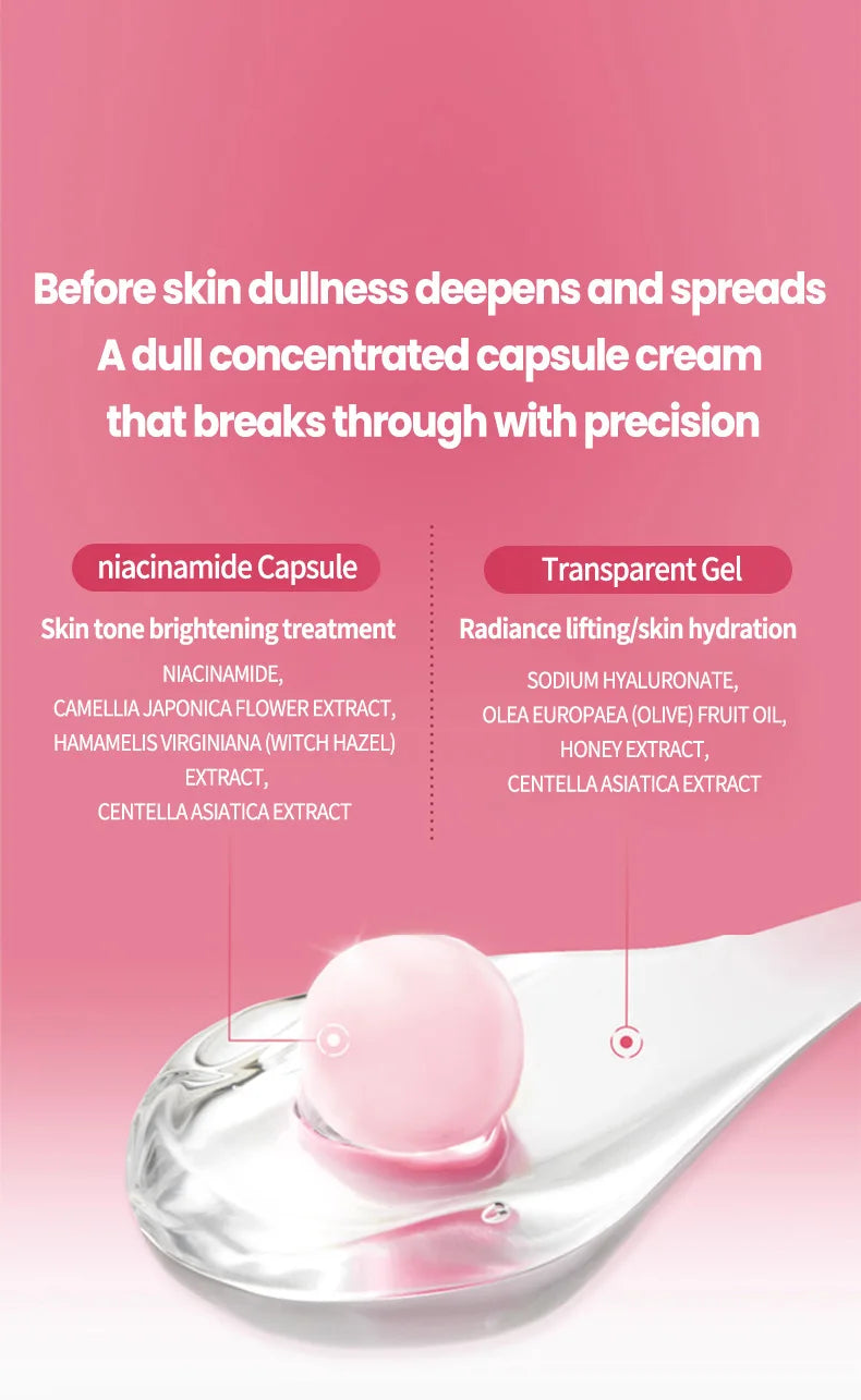 Pink Collagen PDRN Capsule Cream - Anti-Aging Niacinamide Face Moisturizer