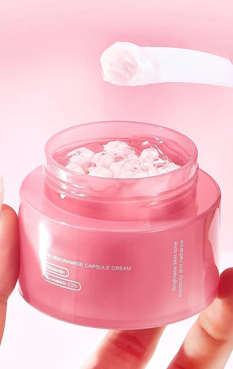Pink Collagen PDRN Capsule Cream - Anti-Aging Niacinamide Face Moisturizer