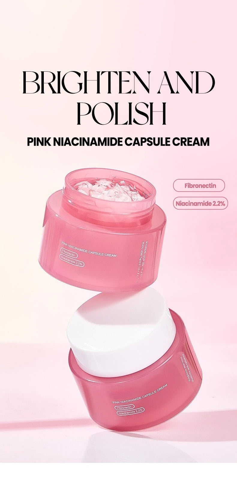 Pink Collagen PDRN Capsule Cream - Anti-Aging Niacinamide Face Moisturizer