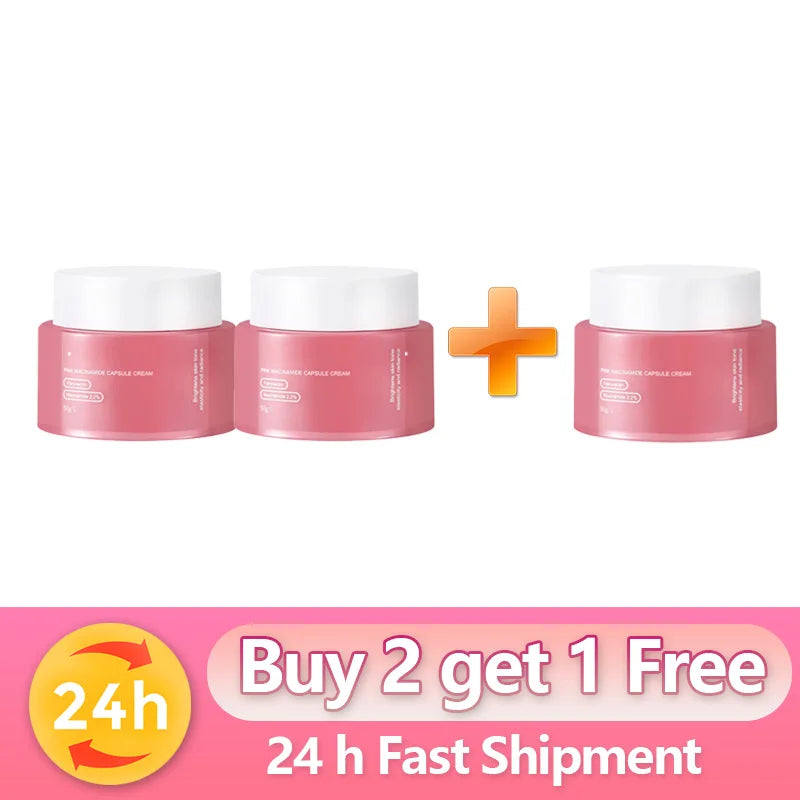 Pink Collagen PDRN Capsule Cream - Anti-Aging Niacinamide Face Moisturizer