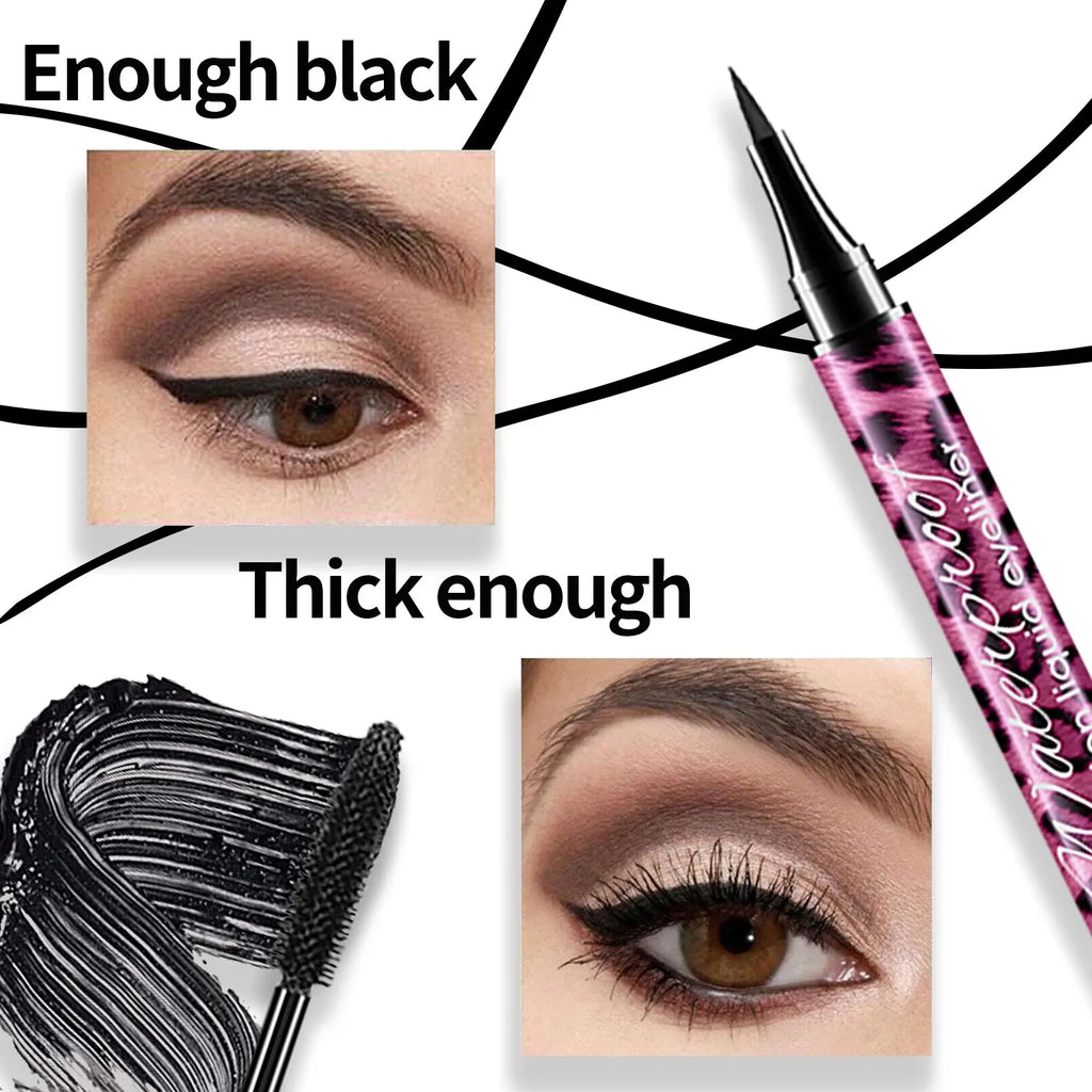 3-in-1 Eye Makeup Set - Waterproof Mascara Eyeliner Eyebrow Pencil Kit