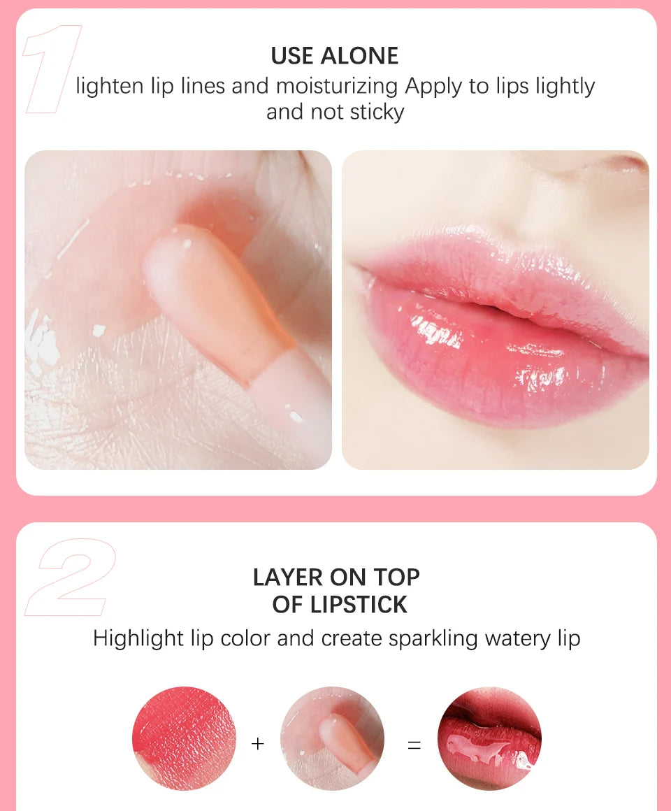 Hydrating Lip Oil - 7 Shades Plumping Glossy Lip Treatment with Cherry Oil