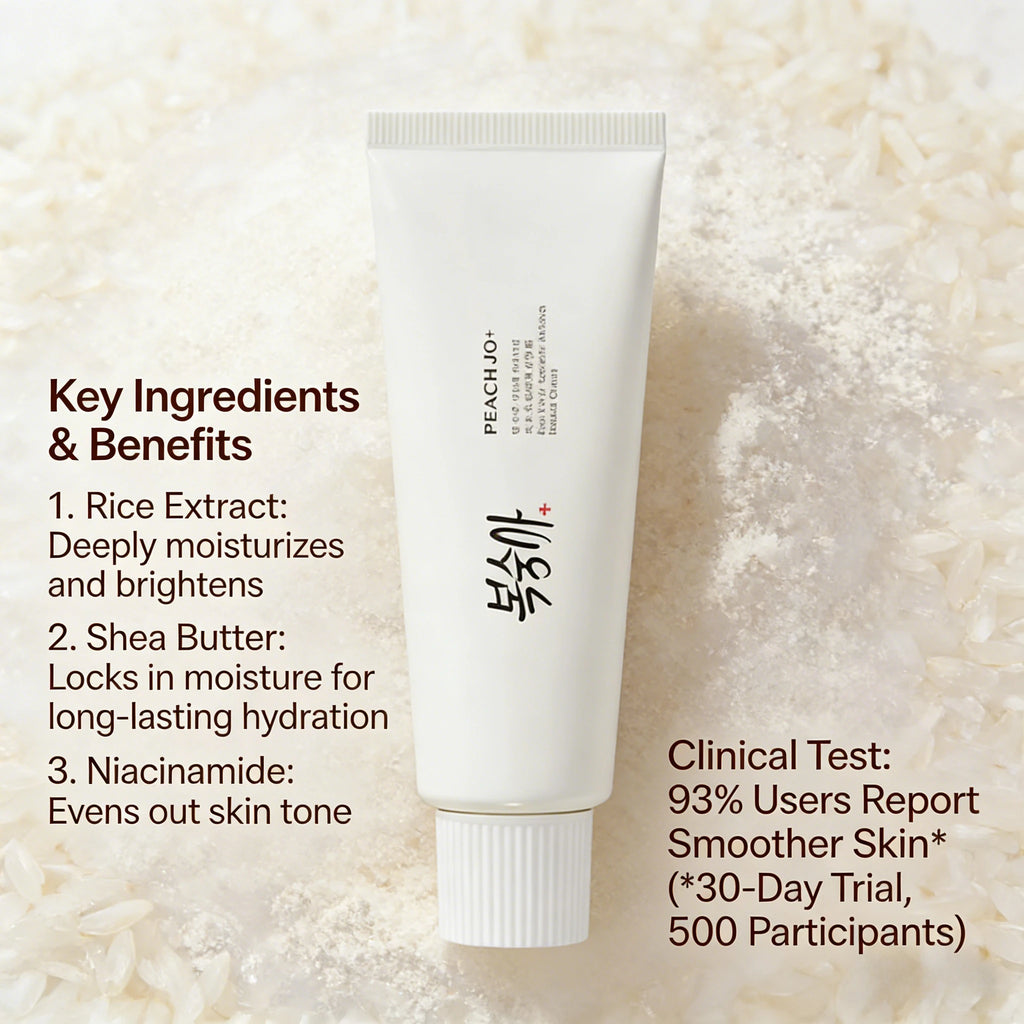 Rice Extract SPF50+ Sunscreen Cream - Brightening Moisturizer with UV Protection