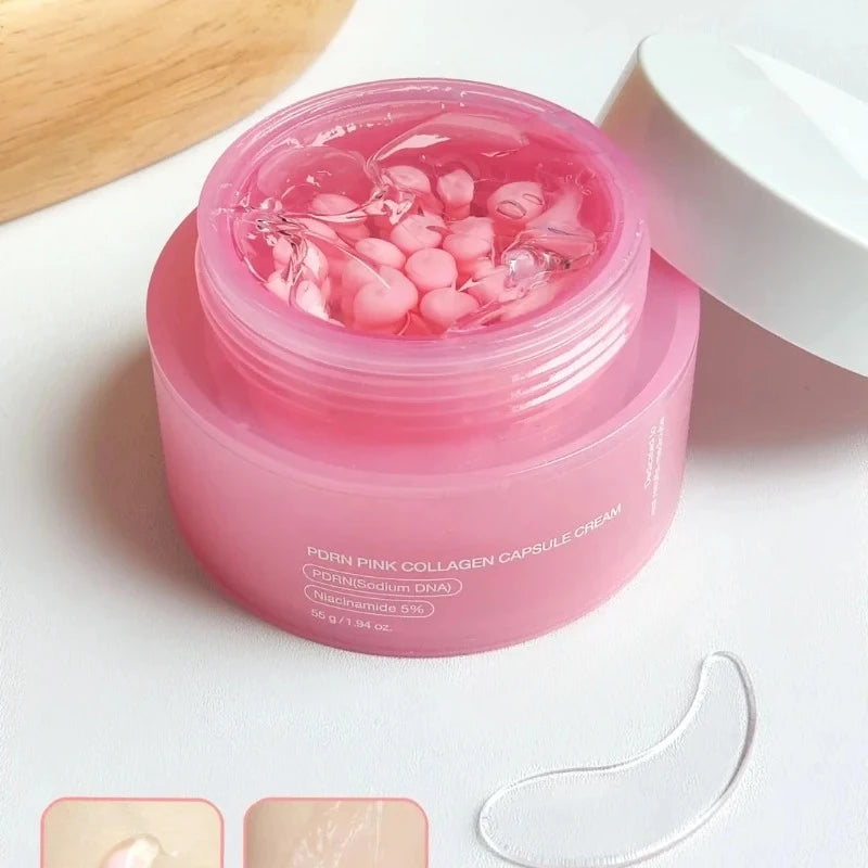 Pink Collagen PDRN Capsule Cream - Anti-Aging Niacinamide Face Moisturizer
