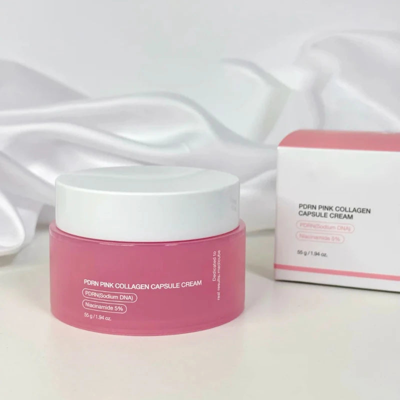 Pink Collagen PDRN Capsule Cream - Anti-Aging Niacinamide Face Moisturizer