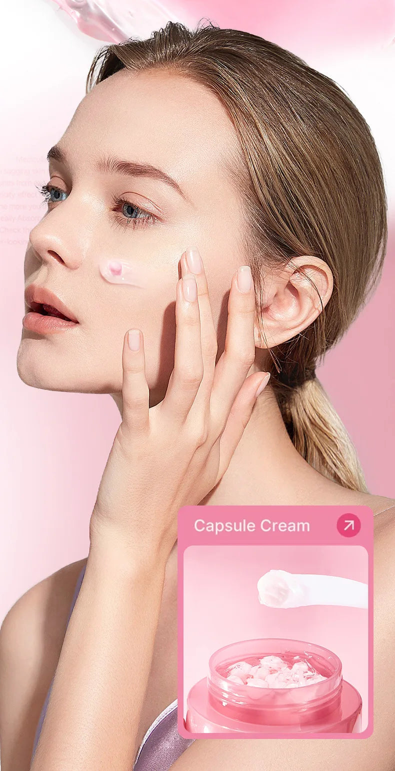 Pink Collagen PDRN Capsule Cream - Anti-Aging Niacinamide Face Moisturizer