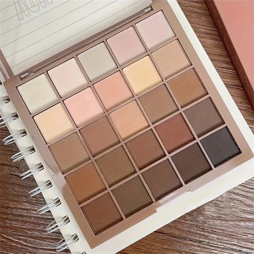 25-Color Eyeshadow Palette - Neutral Matte & Shimmer Brown Nude Makeup Kit