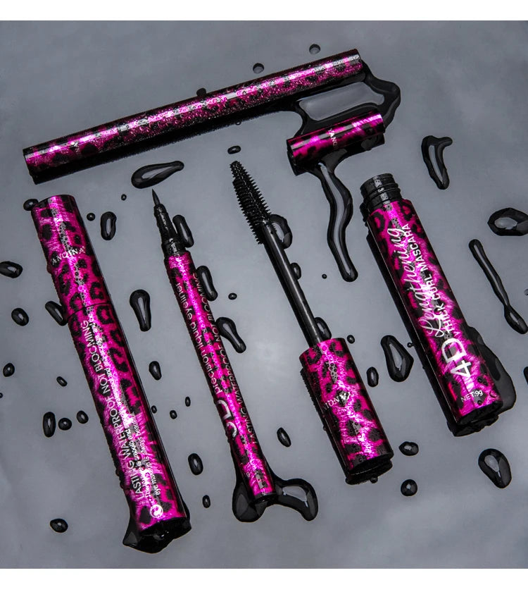 3-in-1 Eye Makeup Set - Waterproof Mascara Eyeliner Eyebrow Pencil Kit