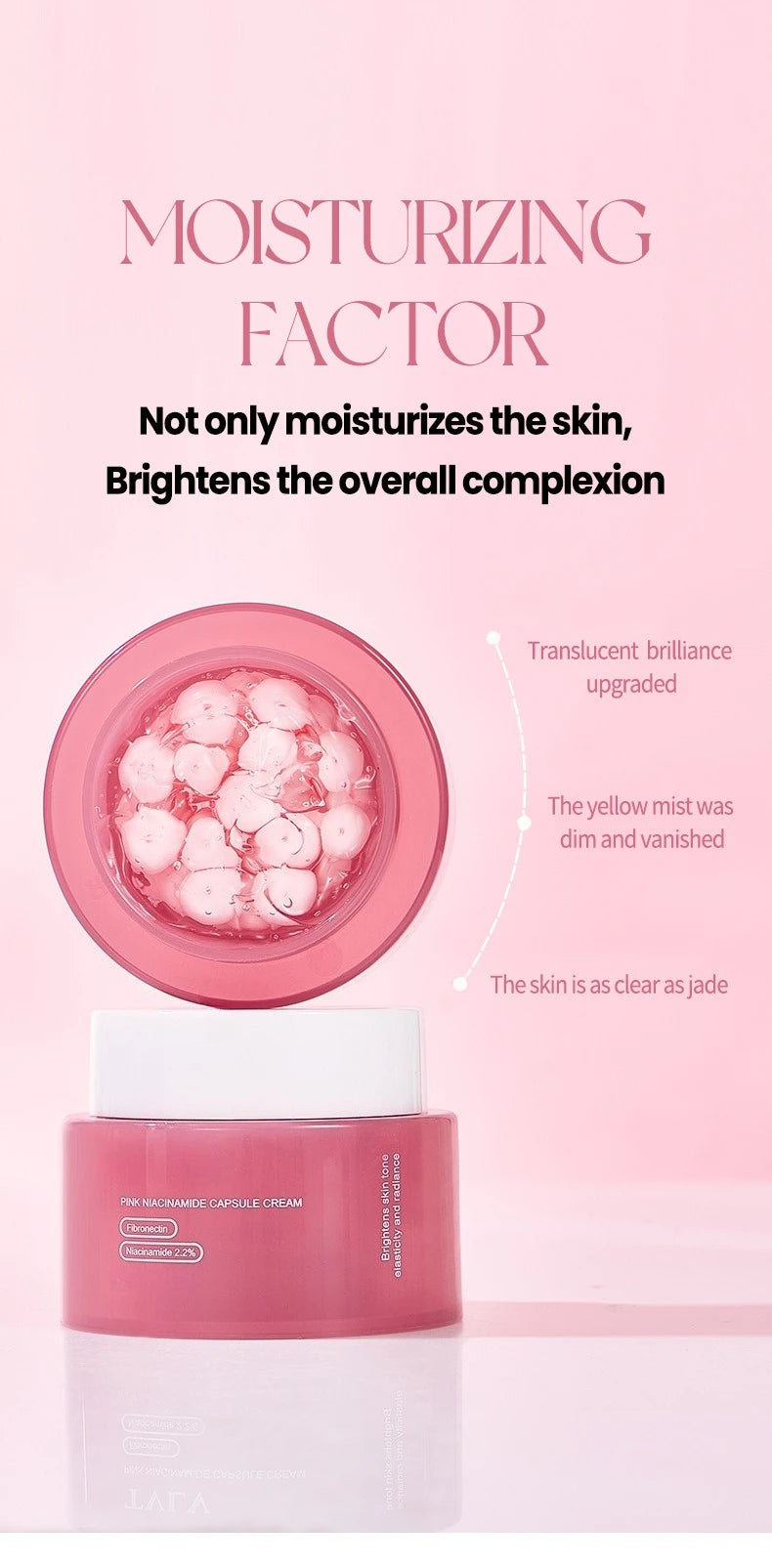 Pink Collagen PDRN Capsule Cream - Anti-Aging Niacinamide Face Moisturizer