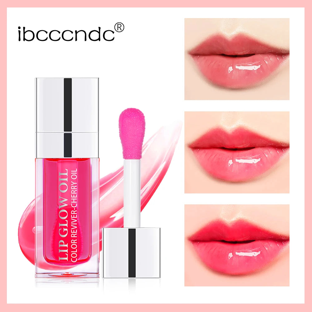 Hydrating Lip Oil - 7 Shades Plumping Glossy Lip Treatment with Cherry Oil