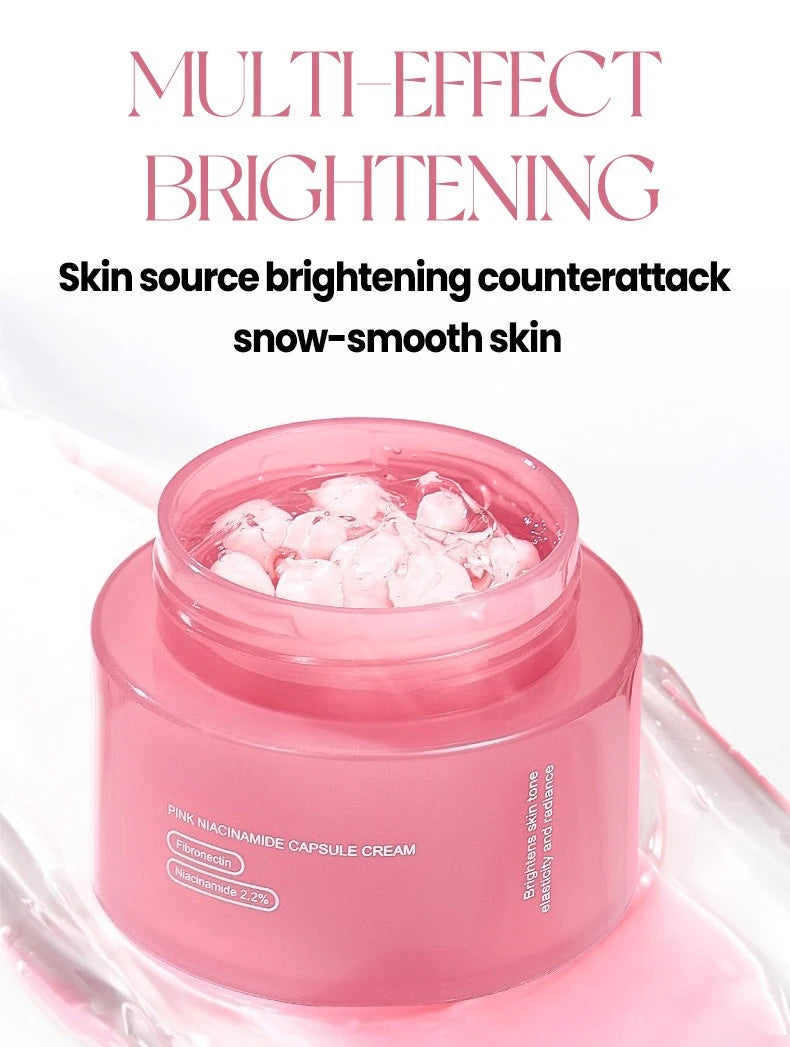 Pink Collagen PDRN Capsule Cream - Anti-Aging Niacinamide Face Moisturizer