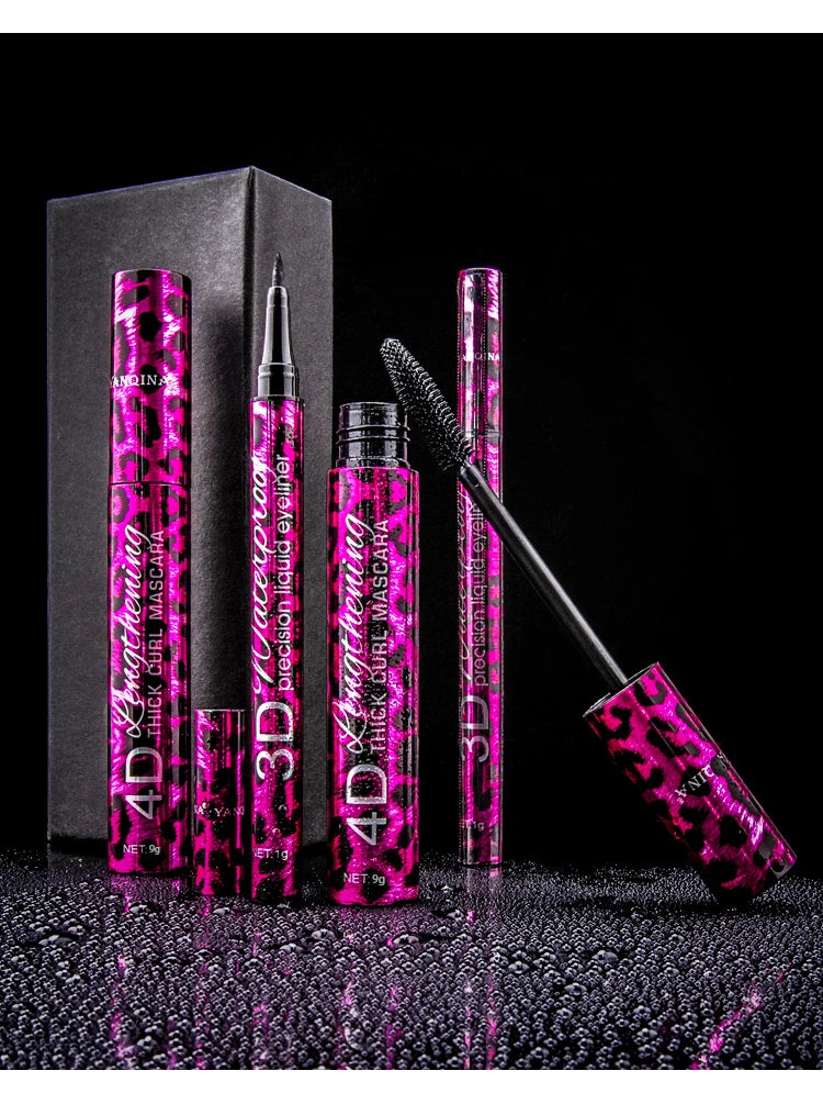 3-in-1 Eye Makeup Set - Waterproof Mascara Eyeliner Eyebrow Pencil Kit