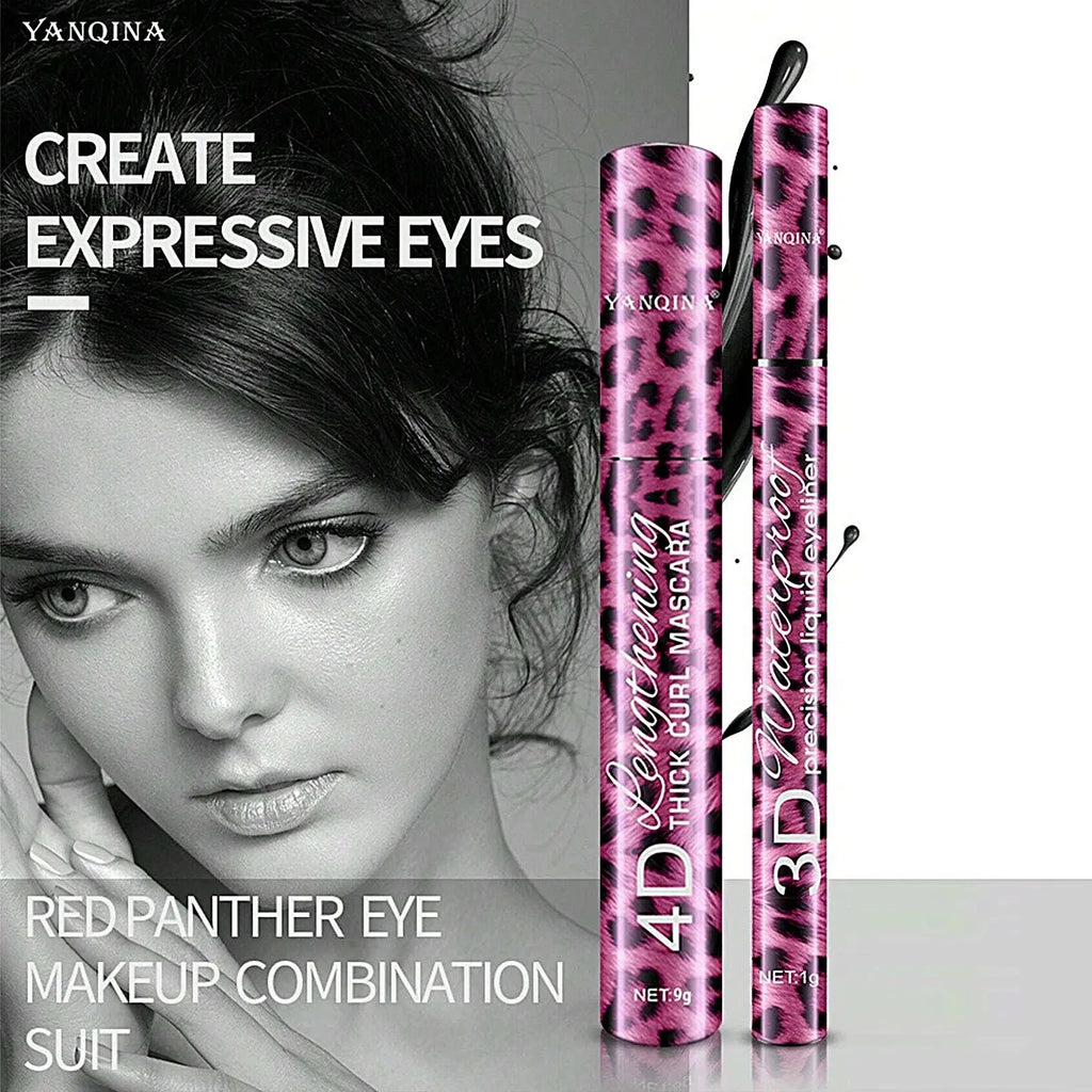 3-in-1 Eye Makeup Set - Waterproof Mascara Eyeliner Eyebrow Pencil Kit