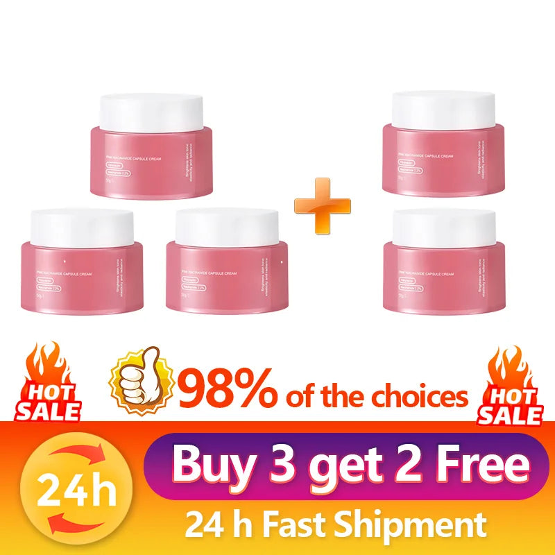 Pink Collagen PDRN Capsule Cream - Anti-Aging Niacinamide Face Moisturizer