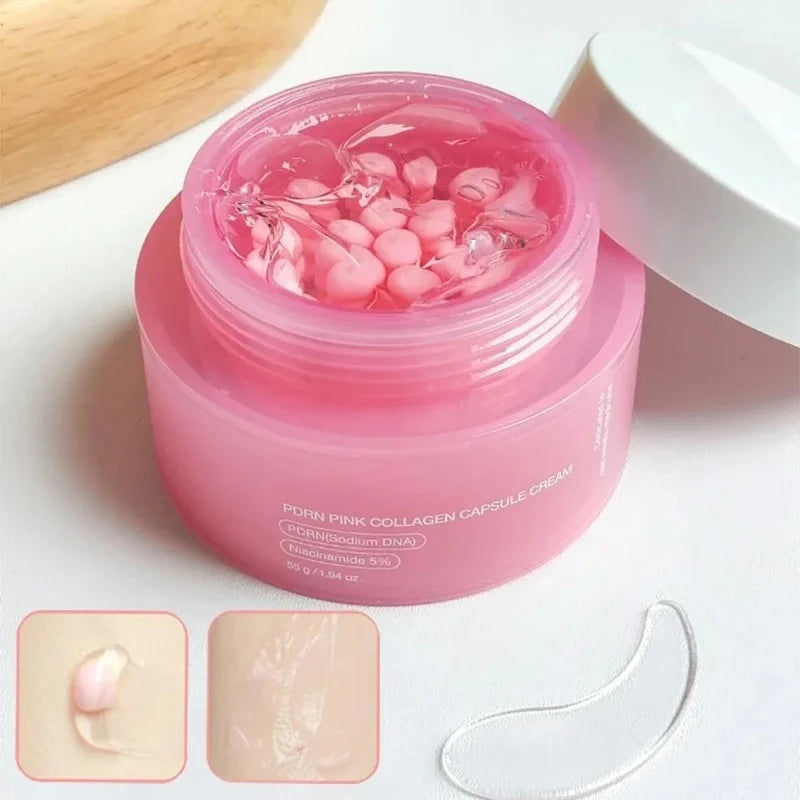 Pink Collagen PDRN Capsule Cream - Anti-Aging Niacinamide Face Moisturizer