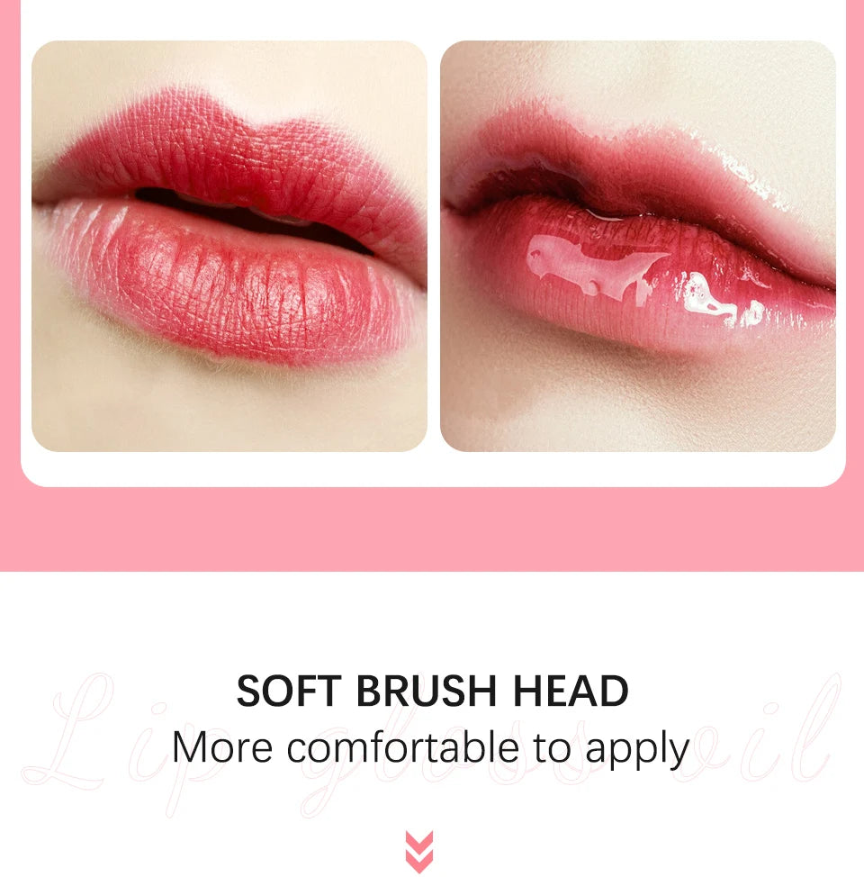 Hydrating Lip Oil - 7 Shades Plumping Glossy Lip Treatment with Cherry Oil