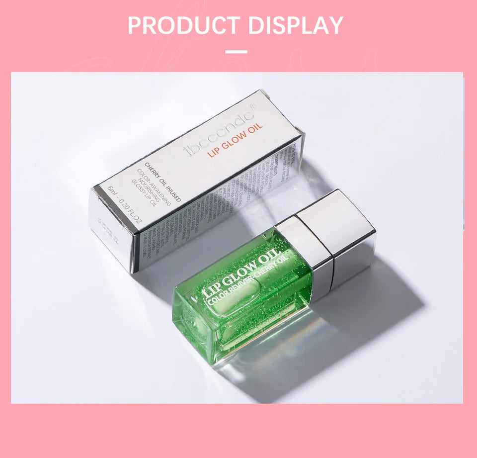 Hydrating Lip Oil - 7 Shades Plumping Glossy Lip Treatment with Cherry Oil