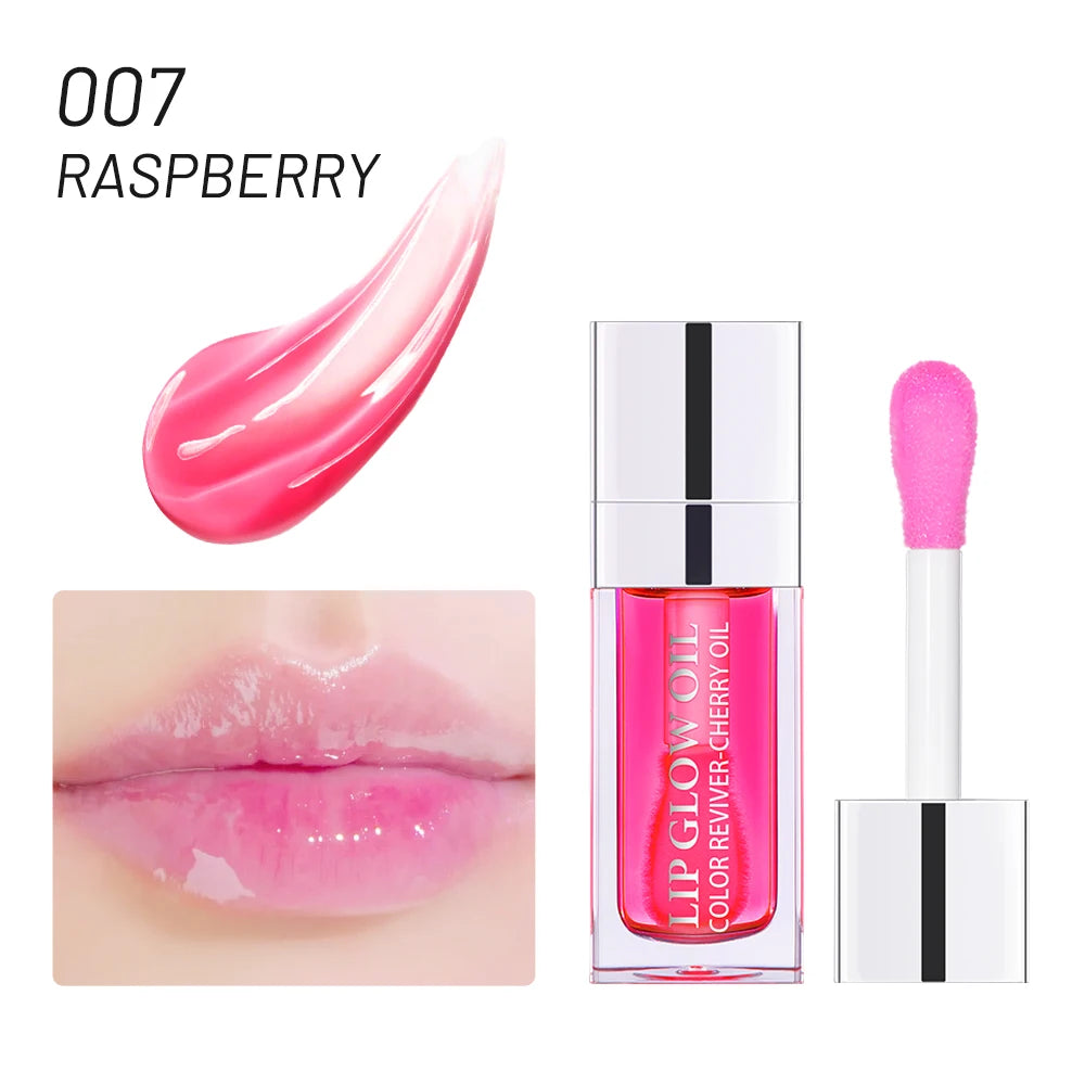 Hydrating Lip Oil - 7 Shades Plumping Glossy Lip Treatment with Cherry Oil